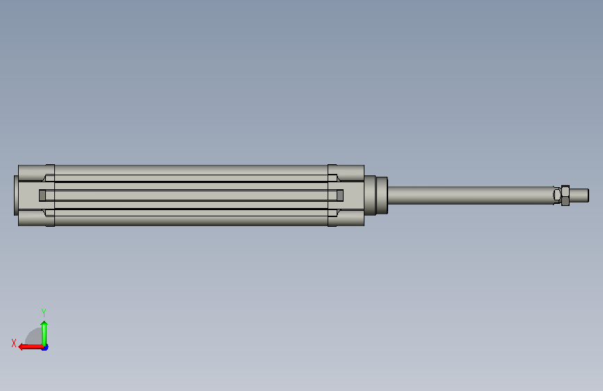 SE40x200S气缸缸径40mm行程200mm 背面视图