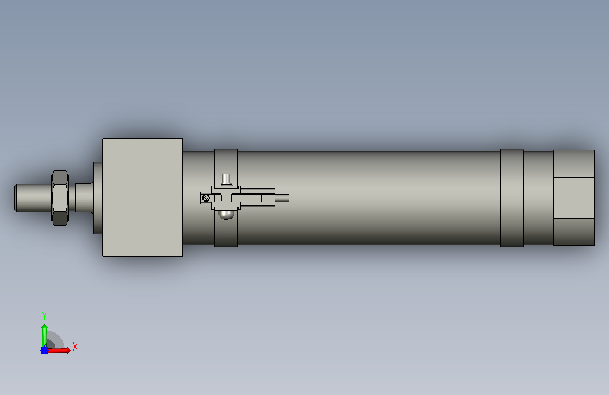 SMC直接安装型杆不回转气缸型号CDM2RA32-100 正面视图
