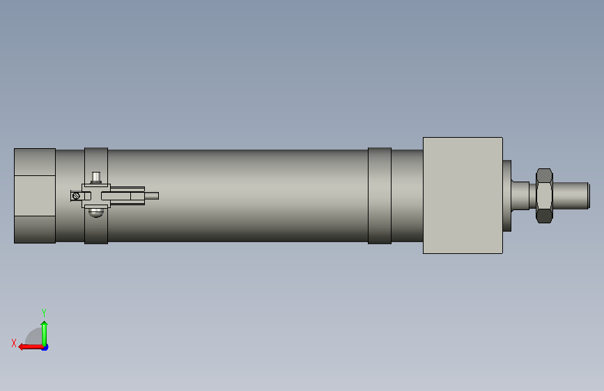 SMC直接安装型杆不回转气缸型号CDM2RA32-100 背面视图