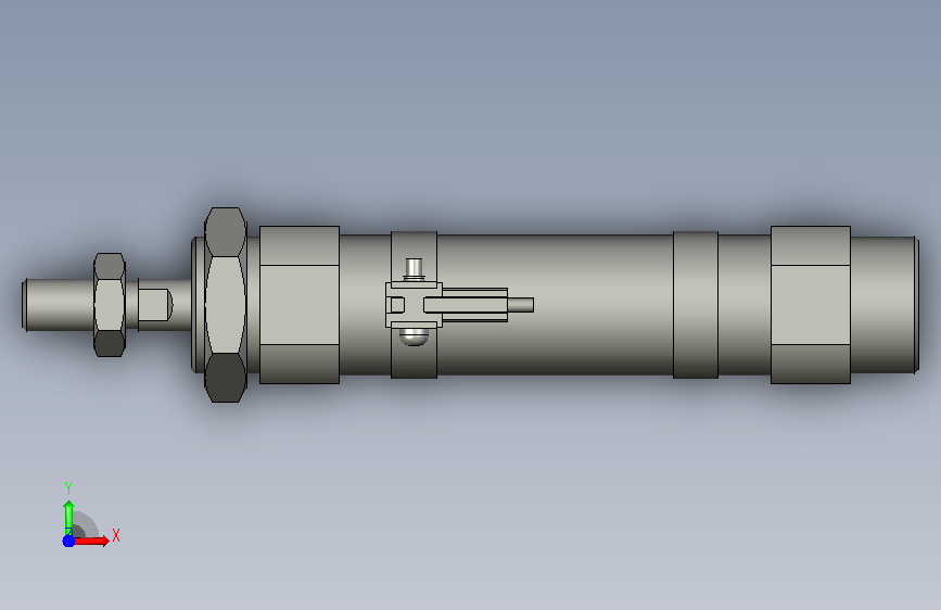 SMC直接安装型迷你气缸,型号CDM2B25-50Z-M9B 正面视图