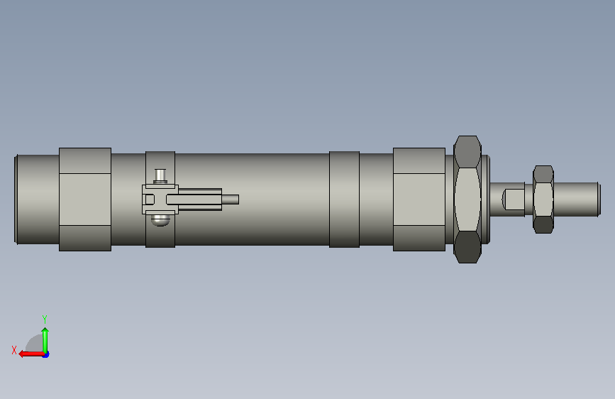 SMC直接安装型迷你气缸,型号CDM2B25-50Z-M9B 背面视图
