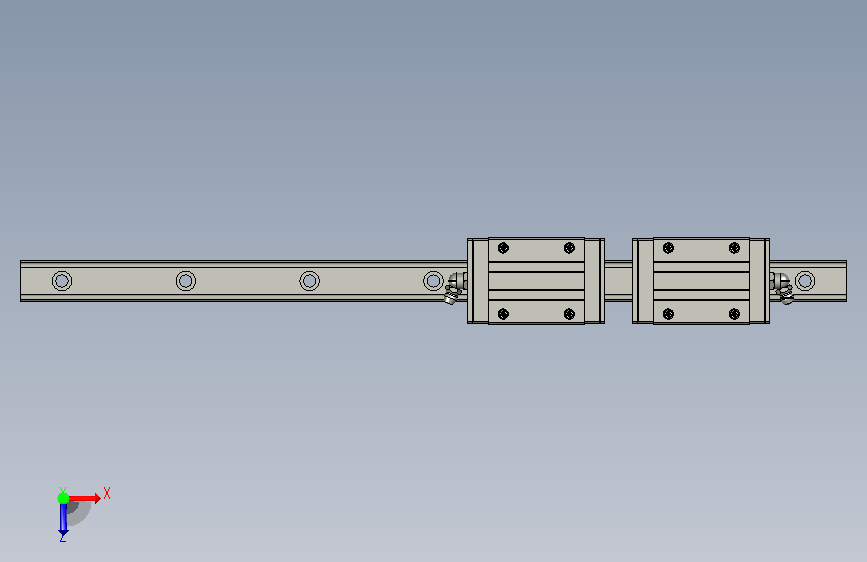 SSR20XW2SSL400THK品牌20系列低噪音双滑块 俯视图
