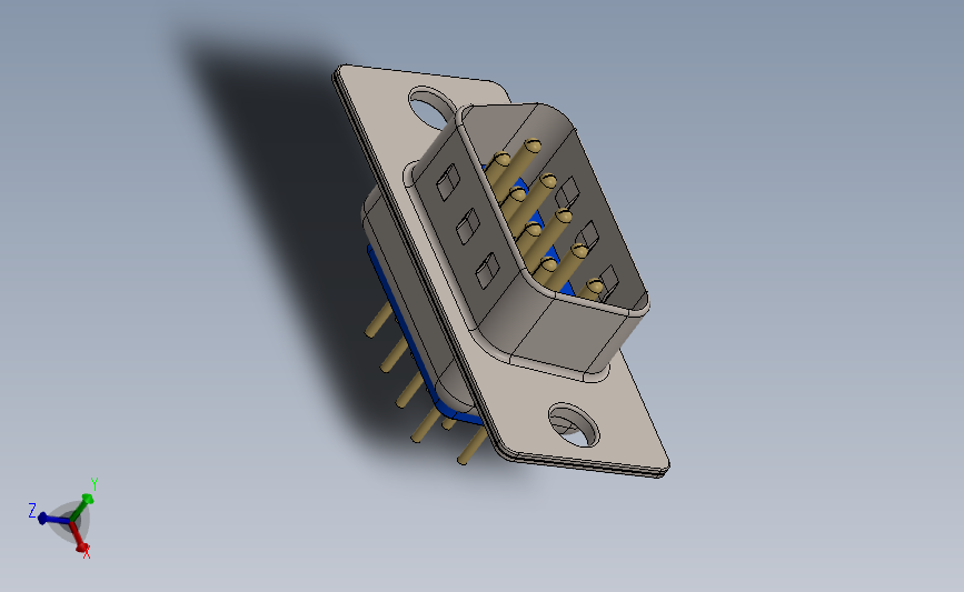 solidworks 9针串口