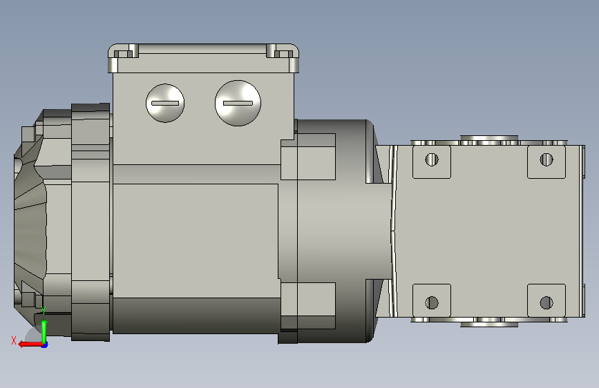 WA20DR2S63MS4型斜齿轮减速电机技术参数:功率 背面视图