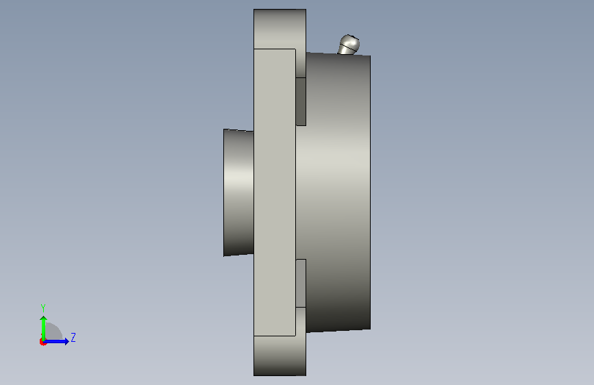 带凸台方形座带紧定套外球面轴承(型号:UKFU207 左侧视图