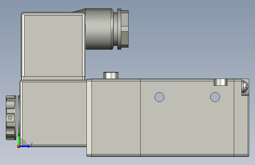 电磁阀型号3V210-06-NC-B中文注释:亚德 左侧视图