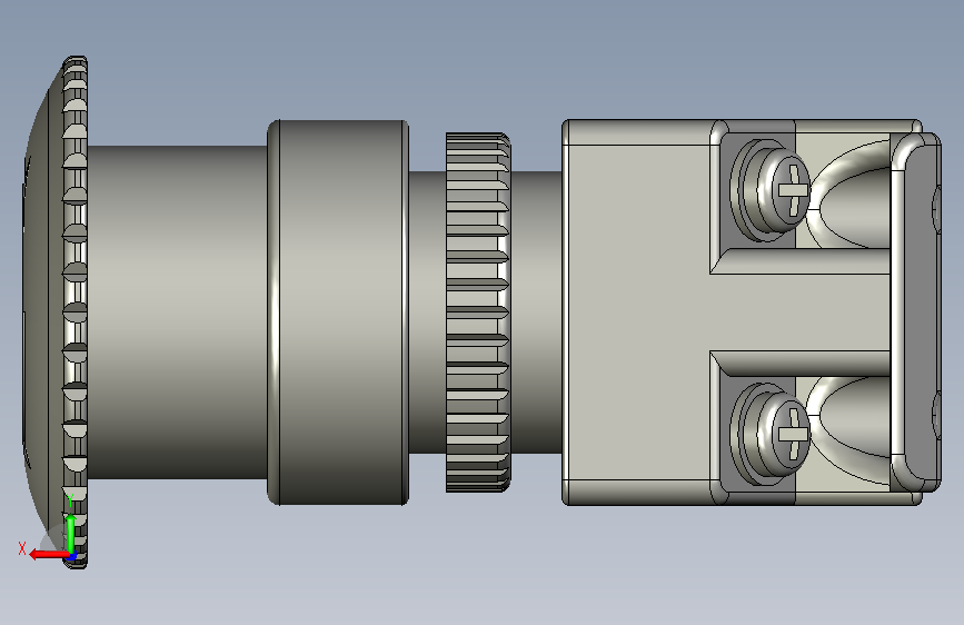富士急停按钮R22V2R-02R开孔22mm 背面视图