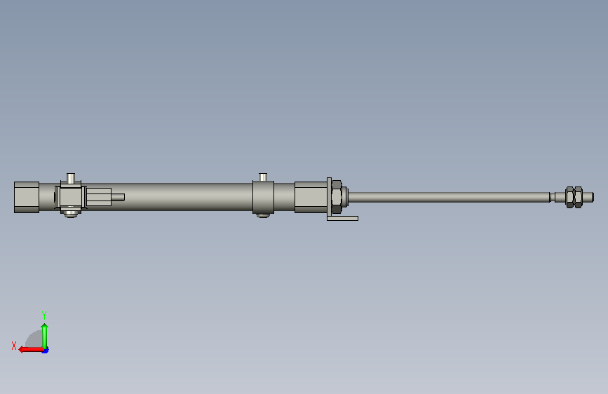 杆不回转型标准气缸CDJ2L10-75-M9N中文 背面视图