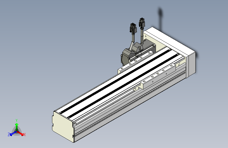 MY80系列双滑块100W螺杆驱动模组（马达左折）