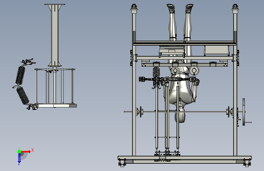 A0018487-扭矩工具支撑导轨系统拧螺丝工作站台 俯视图
