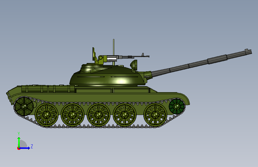 A0018500-T-55坦克 左侧视图