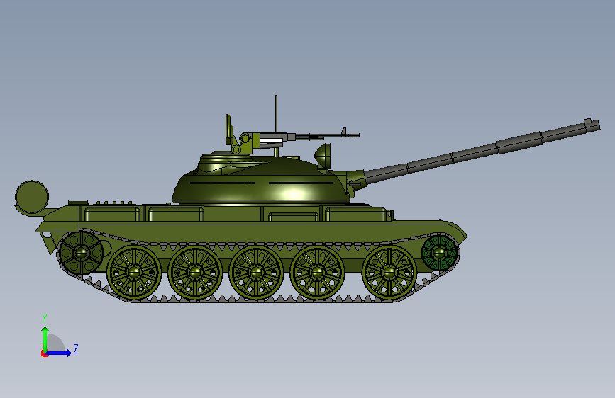 A0018502-T-62坦克 左侧视图