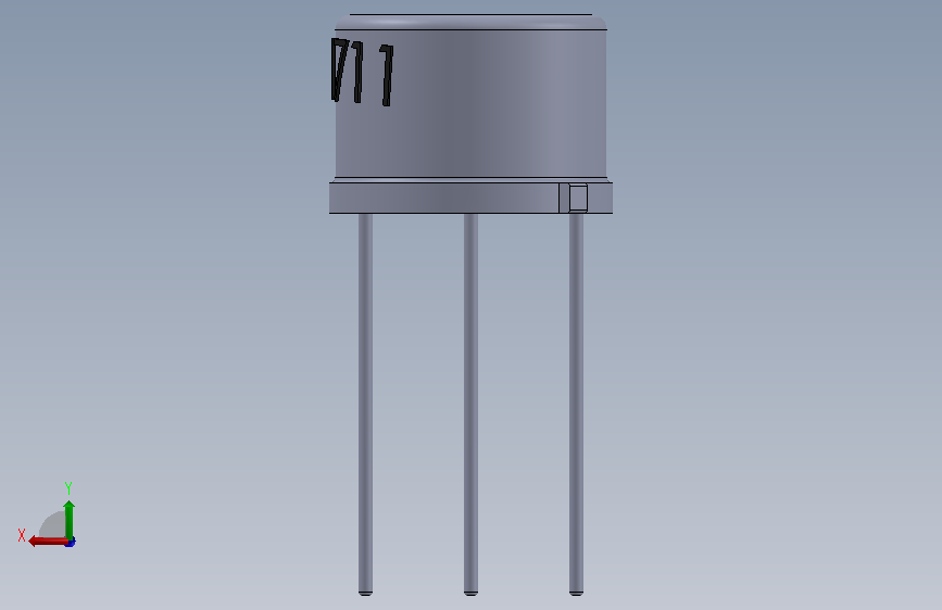 2N1711三极管 背面视图