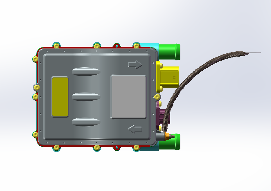 7KW车载电控盒 3D 总装模型