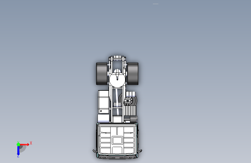 沃尔沃 F12 牵引车 3D 总装模型 俯视图