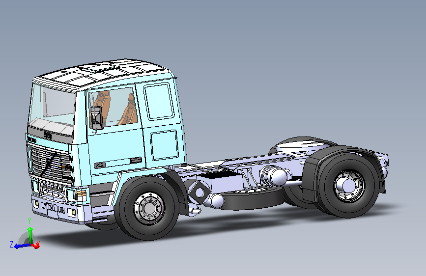 沃尔沃 F12 牵引车 3D 总装模型
