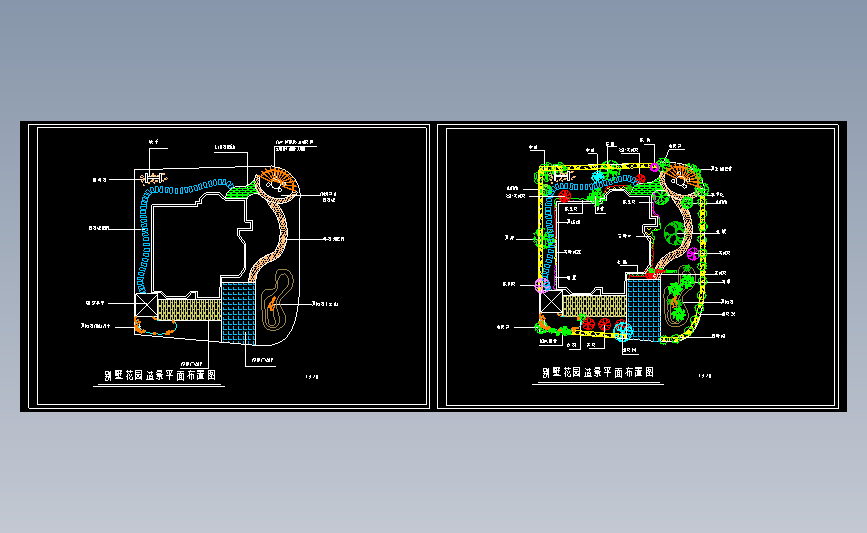别墅花园造景平面布置图