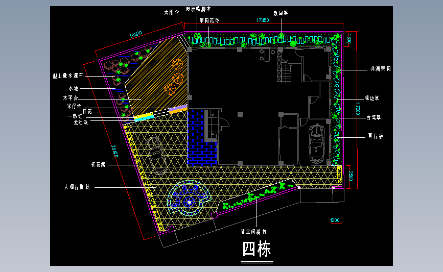 别墅庭院景观设计方案 Autocad 2007 模型图纸下载 – 懒石网