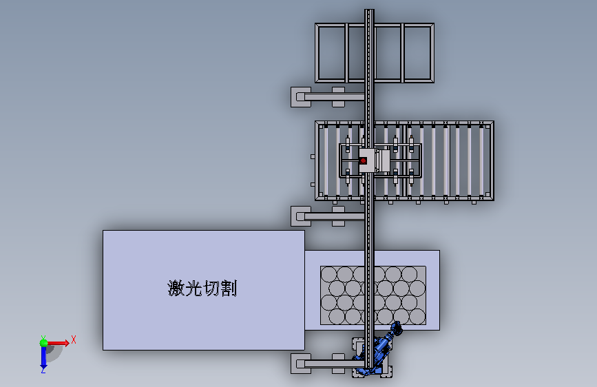 激光切割自动上下料 俯视图