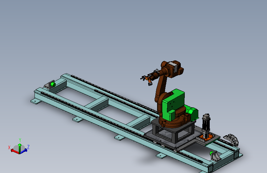 带有地轨的物料抓取机械手