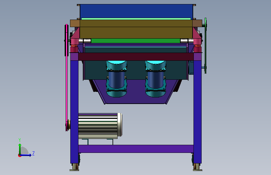 毛豆去皮机剥壳机三维solidworks模型仿真+CAD图纸 左侧视图