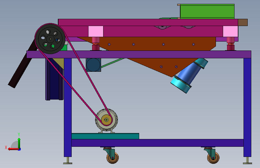 毛豆去皮机剥壳机三维solidworks模型仿真+CAD图纸 背面视图