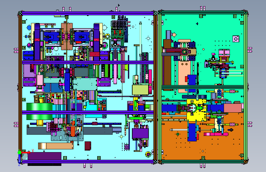 储能极片堆叠加工装置 俯视图