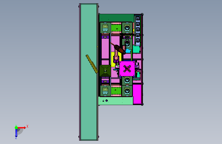 配件组装检测锁丝闭环传送设备 俯视图