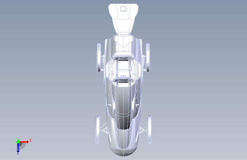 V3简易单座四轮小型车 俯视图
