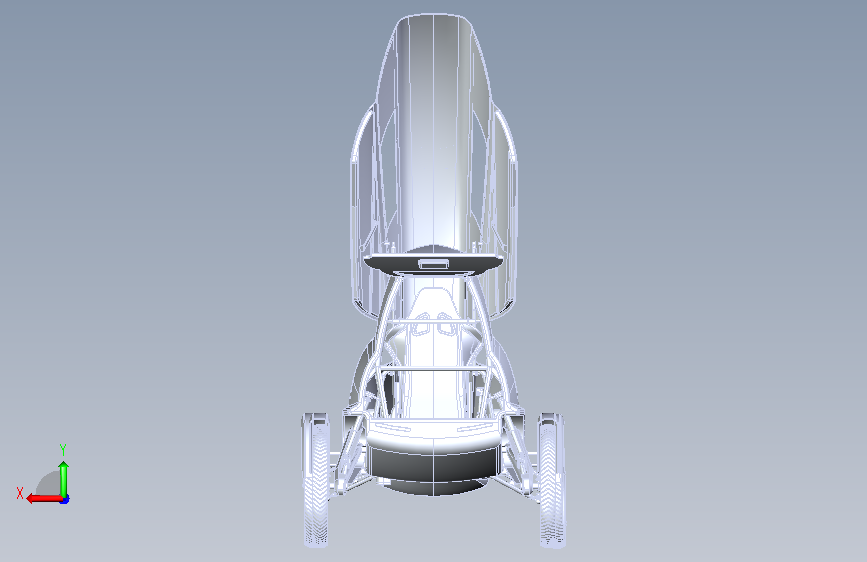 V3简易单座四轮小型车 背面视图