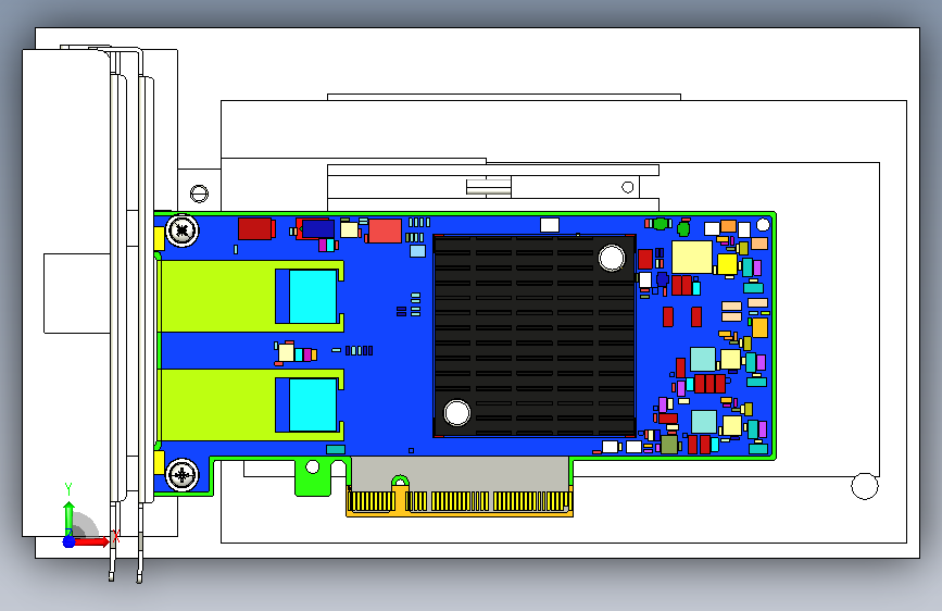 PCB-铁片-压合锁螺丝整体 正面视图