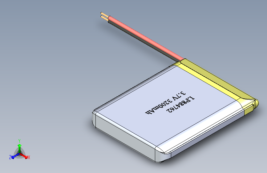 A0018785-GoPower LP884762 3.7V 3200mAh 锂聚合物电池 主视图