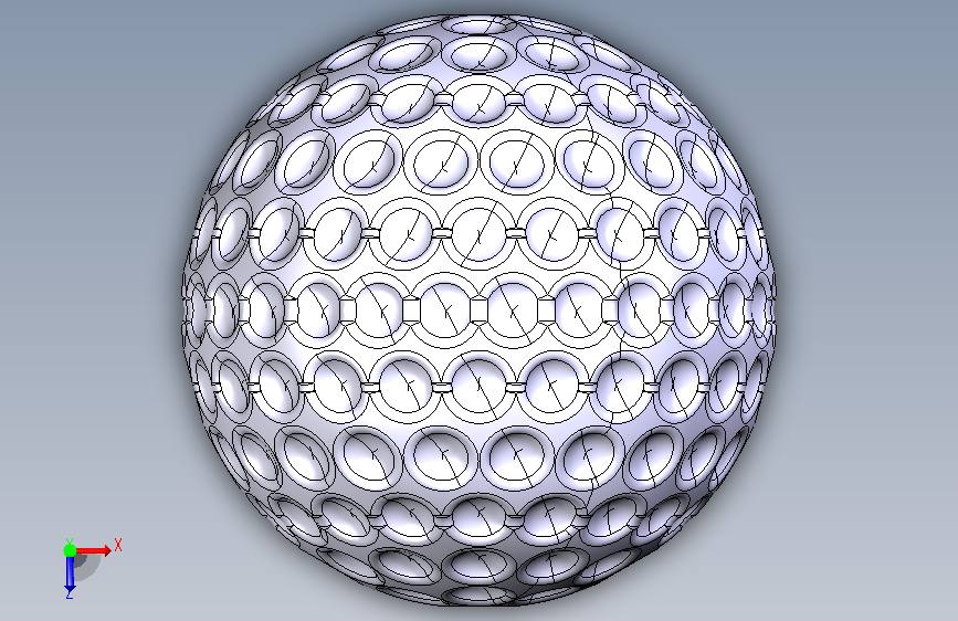 CATIA V5设计的高尔夫球 俯视图