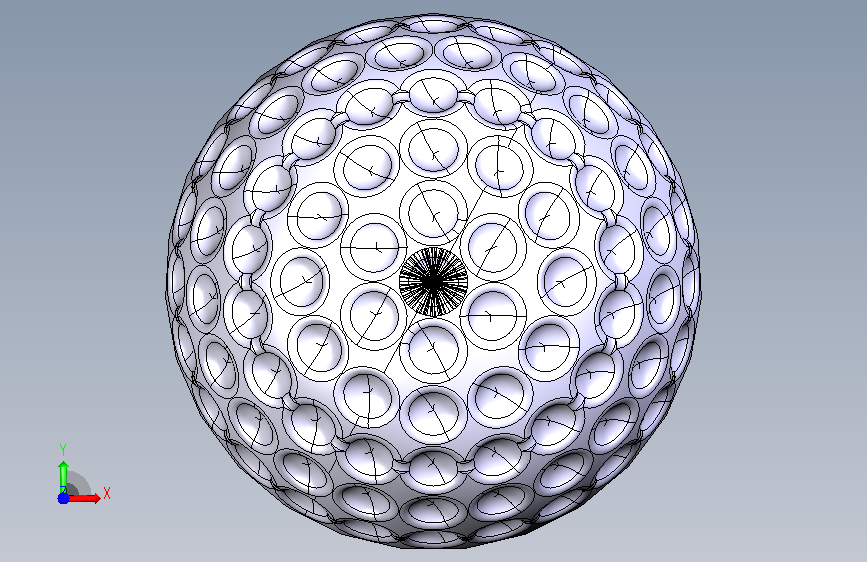 CATIA V5设计的高尔夫球 正面视图