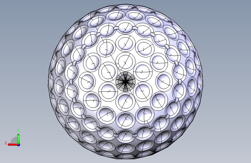 CATIA V5设计的高尔夫球 背面视图
