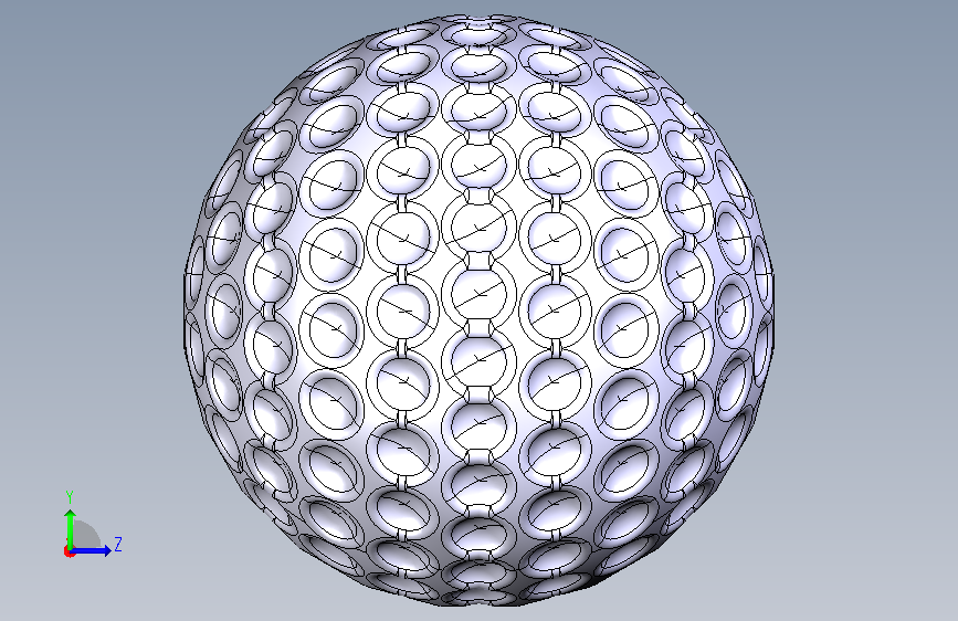 CATIA V5设计的高尔夫球 左侧视图