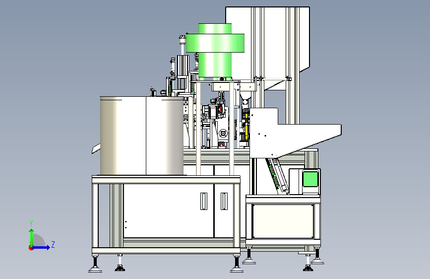 CKTY555-000 马桶盖套筒按键组装机 左侧视图