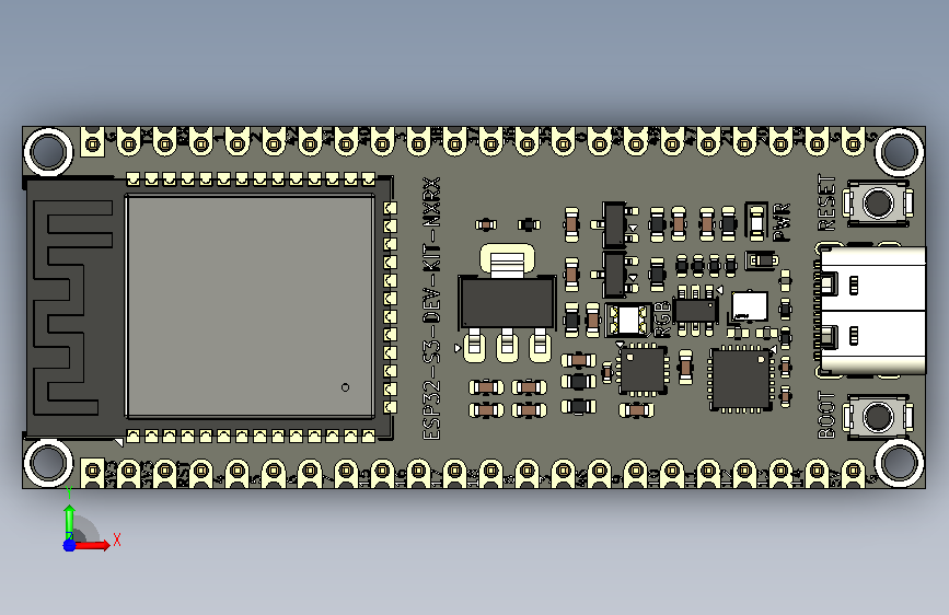 A0018811-Node MCU 44引脚_STEP_模型图纸下载 – 懒石网