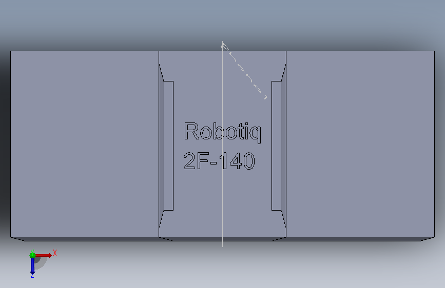 兼容Robotiq2F-140的T形件 俯视图