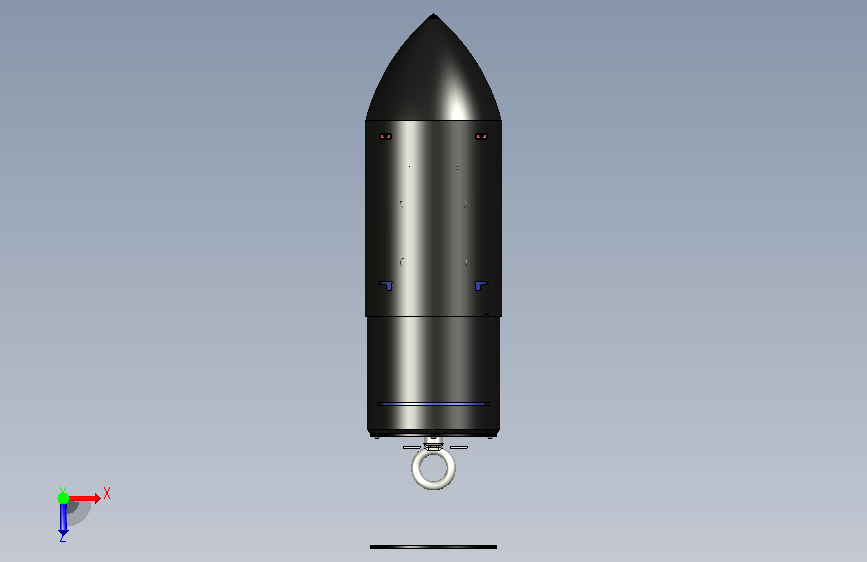 具备自部署展开与降落系统的CanSat 俯视图
