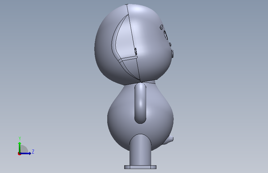 可3D打印的PeePeeBoy模型 左侧视图