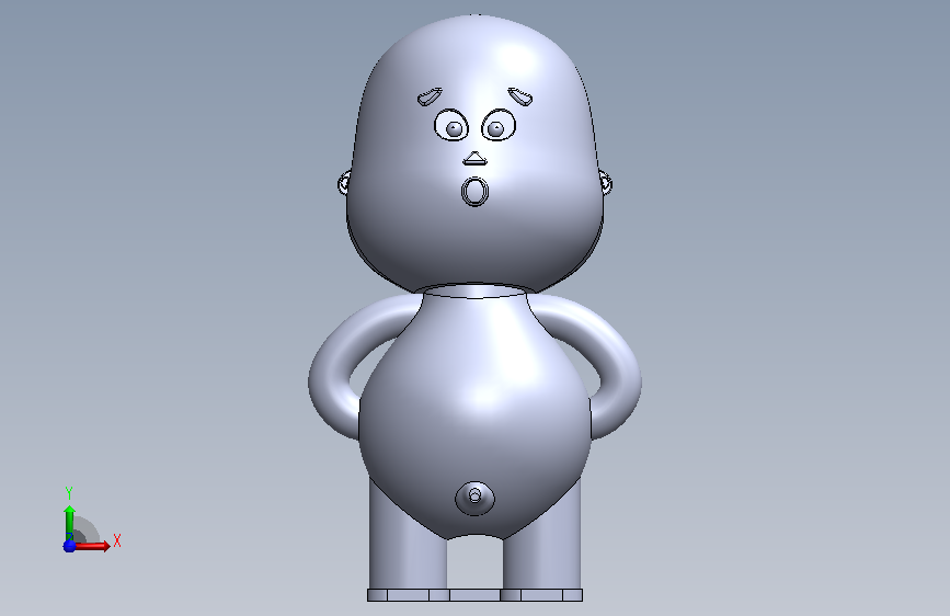可3D打印的PeePeeBoy模型 正面视图