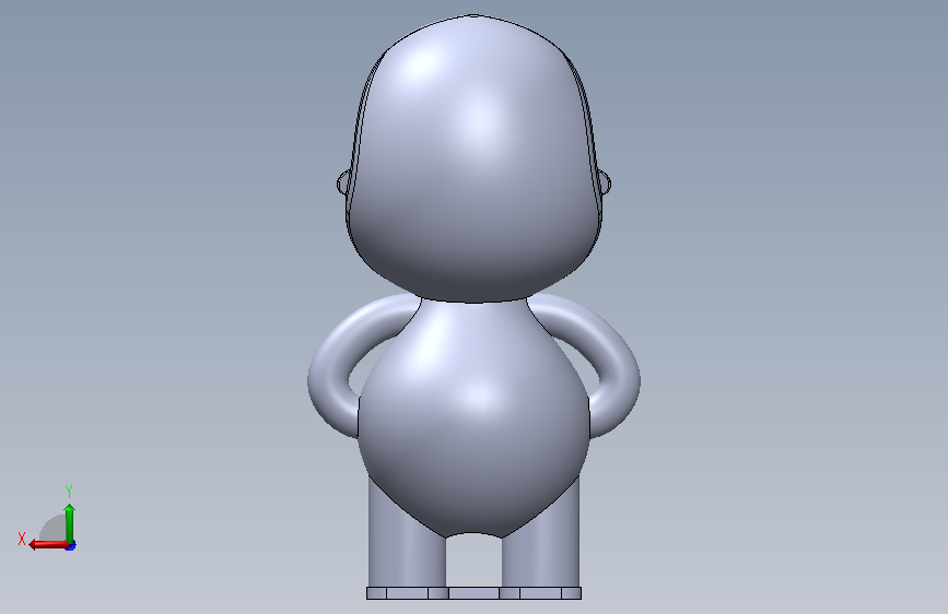 可3D打印的PeePeeBoy模型 背面视图