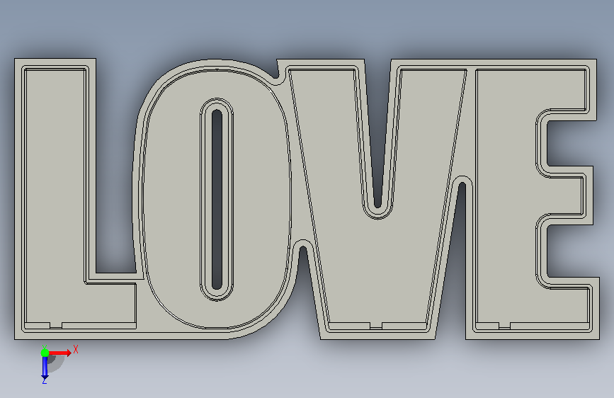可定制的LOVE灯 俯视图