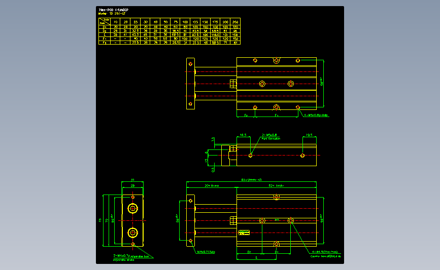 TD气缸系列CAD图纸大全_AutoCAD 2000_模型图纸下载 – 懒石网
