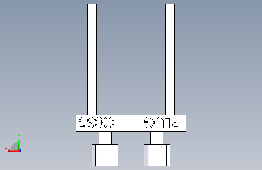 UL极性两插-PLUG_2 背面视图