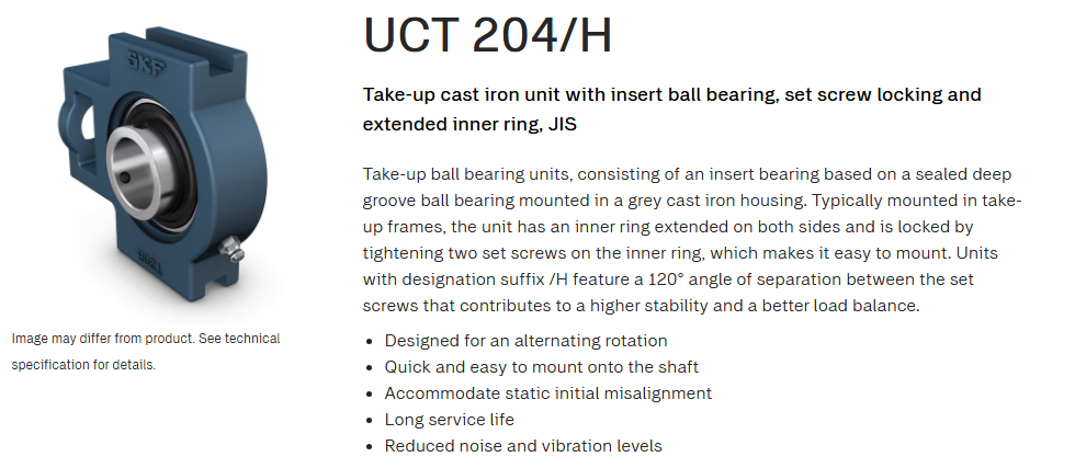 A0018920-安装轴承与轴承座JIS - UCT 204_H - UCT 204。
