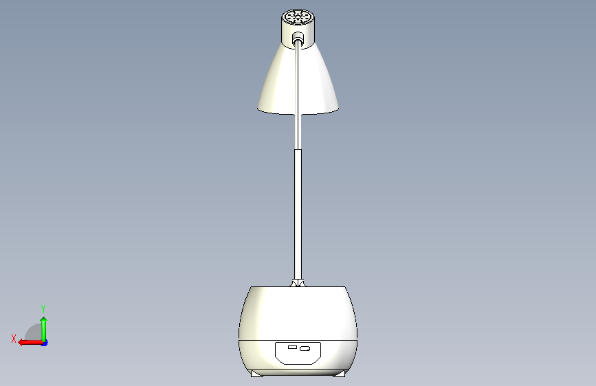 易注塑成型的桌面LED笔筒灯 背面视图