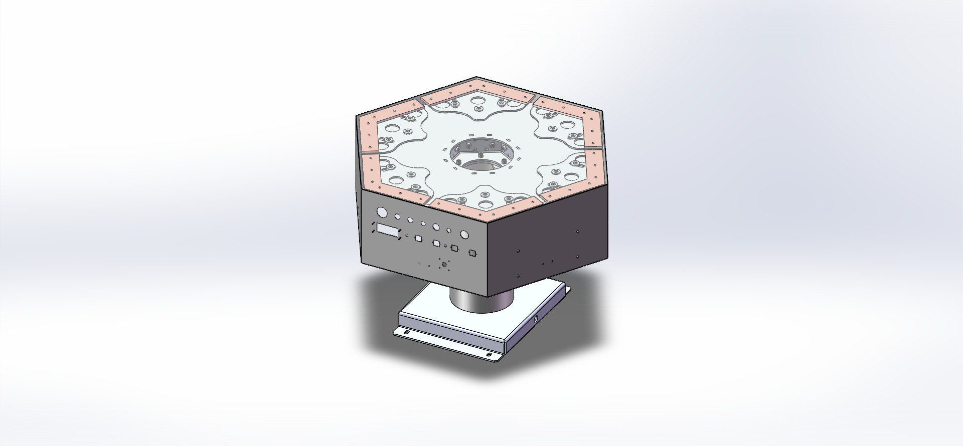 H0009215-六边形箱体焊接工装 俯视图