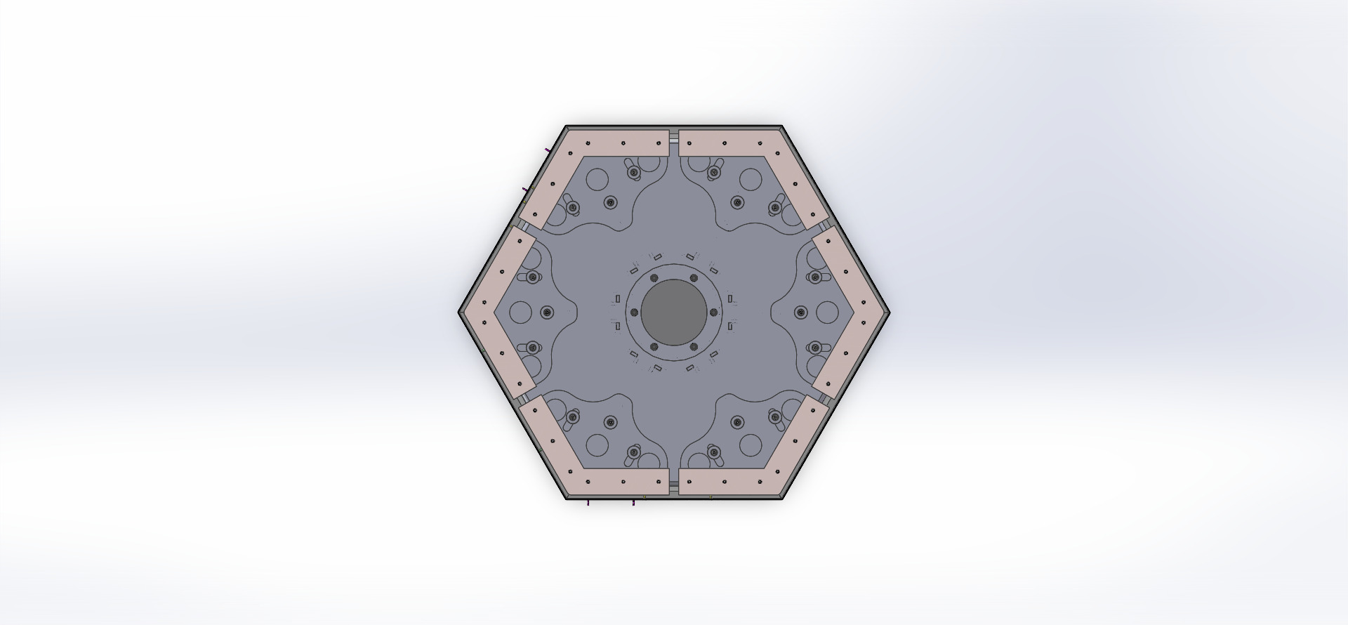 H0009215-六边形箱体焊接工装 俯视图